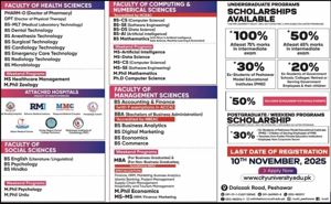 Admission notice for City University Of Science & Information Technology Peshawar